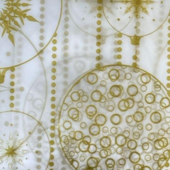 Shower Curtain 2 Piece Set Gold Metallic Holiday Ornaments Vinyl 72x72” NWT - Picture 10 of 10